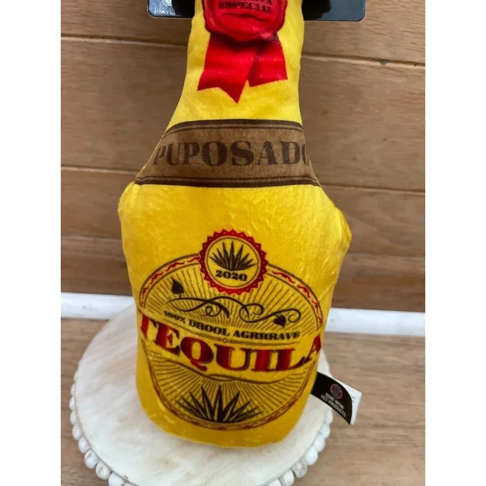 NWT Tequila Bottle Dog Toy With Squeaker & Crinkle 15